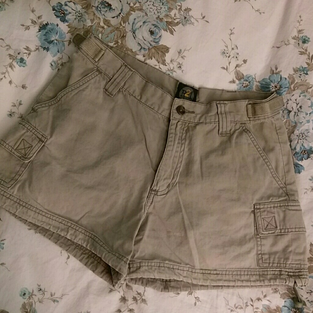 Khaki cargo shorts
